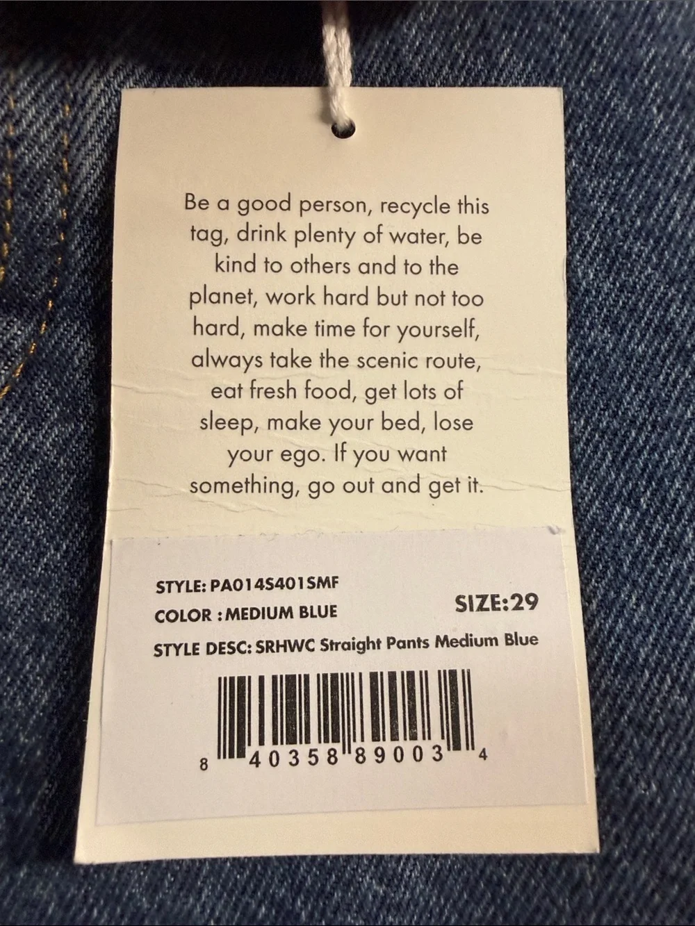SPORTY & RICH Women's SRHWC Straight Pants Size 29 In Medium Blue - Picture 4 of 9